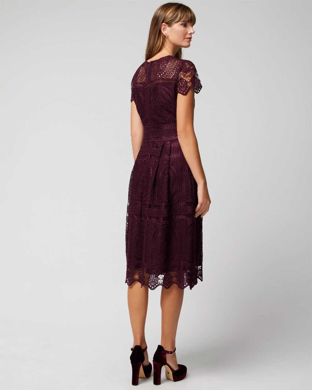 Embroidered lace sheath dress clearance